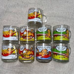 Vintage Set of 9 Garfield 1978 McDonald’s Mugs!